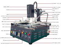 Station de retravaillage BGA manuelle LW-02, système de soudage infrarouge, système de réparation de cartes PCB en acier inoxydable robuste IR6500