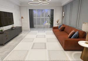 พรมปูพื้นห้องนั่งเล่นและทางเดิน ขนาดใหญ่ รูปทรงสี่เหลี่ยมผืนผ้า ผลิตด้วยเครื่องจักร ทอแบบวิลตัน ขนตัดแบบคัทเพล ป้องกันการลื่น ลายแจ็คการ์ด - Product Image 4