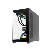 Caja de PC para Juegos Panorámica M-ATX, Vista Completa de 270 Grados, Vidrio Templado, Compatible con Refrigeración por Agua de 360 mm y GPU de 420 mm