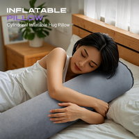 Oreiller cylindrique gonflable avec rangement compact, housse lavable et option pompe à air pour le sommeil des adultes, les voyages et le repos à domicile