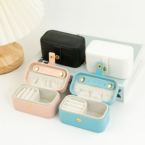 PENOBON Modern Stylish PU Leather Small <b>Jewelry</b> Organizer for Earring Necklace Bracelet Ring Portable Travel <b>Jewelry</b> Display - Product Image 1