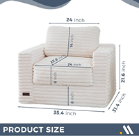 Fauteuil pouf en forme de U de haute qualité, ensemble de canapé modulaire en velours côtelé, canapé compressé, fauteuil pouf paresseux pour salon
