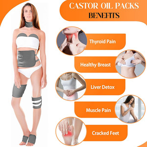 Enveloppe de compresses réutilisables à l'huile de ricin pour la détoxification de l'estomac, du foie, du ventre, des pieds, des genoux, du cou et des seins, pour compresses chaudes et froides - Product Image 4
