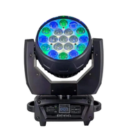 Luz LED profesional de cabeza móvil 19x15W con zoom, efecto wash y beam, RGBW DMX512 15CH/23CH 6000K, Pan de 8 grados, Inclinación de 540°, 270° para DJ y fiestas
