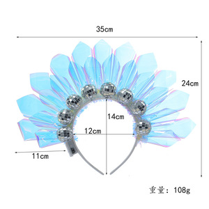 Pafu Fascia <span class=keywords><strong>per</strong></span> Capelli LED con Sfera da Discoteca, Corona Laser Lampeggiante Luminosa <span class=keywords><strong>per</strong></span> Feste a Tema Anni '70 e <span class=keywords><strong>Addio</strong></span> <span class=keywords><strong>al</strong></span> <span class=keywords><strong>Nubilato</strong></span> - Product Image 3