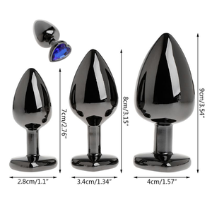 Juguete Sexual Anal para Mujeres, Tapón Anal Negro en Forma de Corazón, Joya Anal, Tapón para el Trasero - Product Image 6