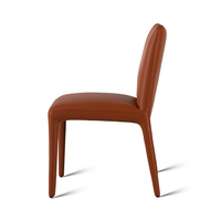 Chaise de salle à manger moderne en cuir PU de qualité supérieure italienne avec dossier durable pour salle à manger et usage hôtelier