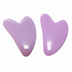Outils de soin de la peau pas chers, masseur pour le lifting du visage, outils gua sha en résine de couleur violet clair - Product Image 1