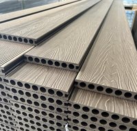 Planche de terrasse en composite bois-plastique (WPC) creuse et solide, imperméable, pour terrasse et jardin, avec motif 3D en relief