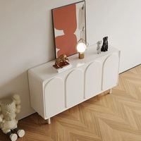 Buffet moderne de luxe de haute qualité Boîte à chaussures Table console de salon blanche avec tiroir Pied métallique en acier inoxydable fabriqué en bois