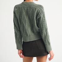 Pull en maille torsadée à col rond pour femme, couleur unie, chaud, décontracté, pour l'automne et l'hiver