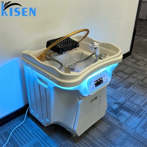 KISEN Modern Adjustable Water Circulation Shampoo Basin with Removable <b>Footrest</b> for Living Room Spa Salon Furniture - Product Image 1