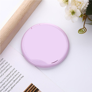 Miroir de maquillage compact en plastique en forme de cœur rose avec peigne, miroir de poche pliable simple face, mini miroir de poche rond pour cosmétiques - Product Image 4