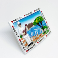 YIWU BaiWen Promotion Vente en gros Personnalisé Impression machine Italie Naples Résine 3D Aimant de réfrigérateur touristique Cadeau souvenir