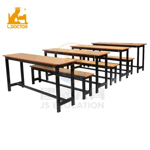 whole sale student chair and table wooden 3 seater school bench