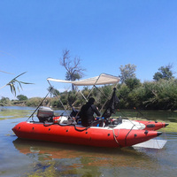 2024 vente chaude 6 personnes course gonflable bateau en aluminium catamaran à grande vitesse tonnerre bateau chat caoutchouc 410cm Kayak à vendre