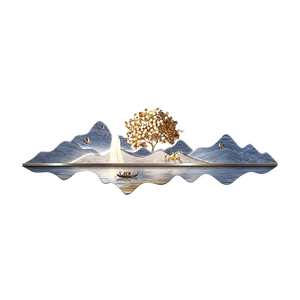 Pinturas acrílicas LED de paisaje de lujo moderno, decoración de pared de oro azul de alta definición para sala de estar, decoración del hogar, venta al por mayor - Product Image 5