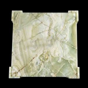Table basse carrée en marbre onyx vert écologique moderne de luxe, design personnalisé, meubles en pierre naturelle pour salon intérieur - Product Image 4