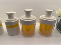 Botella Redonda de PET de Doble Pared con Logotipo Personalizado, 300ml, 420ml, 500ml, 750ml, con Tapa Grande y Bomba Dosificadora para Champú y Loción Corporal