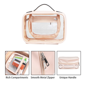 Bolsa de Maquiagem Transparente à Prova d'Água de Grande Capacidade, Bolsa de Higiene para Viagem, Bolsa de Armazenamento Portátil para Produtos de Higiene - Product Image 3