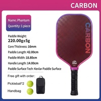 Raquette de pickleball MST professionnelle de haute qualité en fibre de carbone bicolore T700, noyau alvéolé personnalisé de 16 mm, divertissement