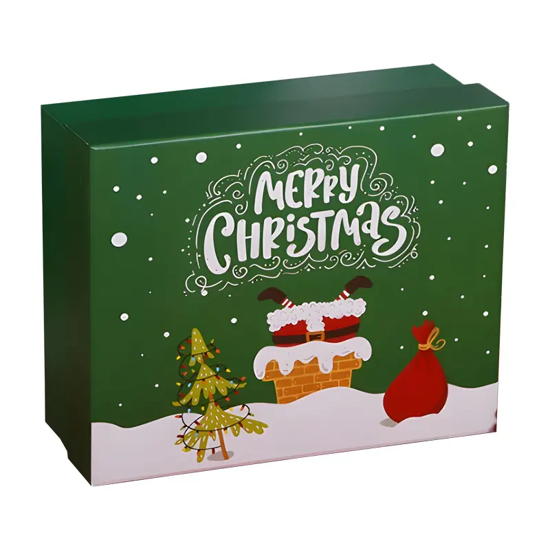 Cajas personalizadas de clientes al por mayor de alta calidad para operación de Navidad, envoltura de zapatos, caja de regalo de Navidad