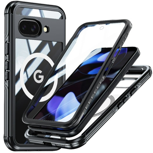 Waterproof Phone Cases for Google Pixel 9 Pro Xl 360 Degree Full Body Protection Anti Drop Corners with Magnetic Ring