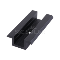 Pince centrale solaire en aluminium en forme de U pour panneaux encadrés, système de fixation photovoltaïque