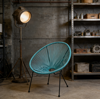 Chaise de jardin moderne en osier, légère, avec structure métallique durable, confortable, portable, écologique et imperméable pour la cuisine