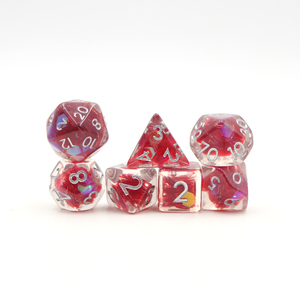 Dados personalizados, juego de dados rojos raros de la suerte, 7 piezas, mini dados rpg - Product Image 4
