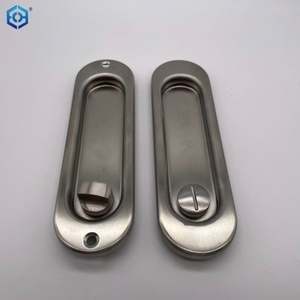 Serrure de porte coulissante unique en acier inoxydable, poignée encastrée invisible, serrure de quincaillerie de porte - Product Image 4