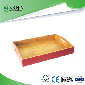 Bamboo and wood rectangular <b>tea</b> <b>tray</b>, solid wood household <b>tea</b> set, water cup <b>tray</b>, Japanese style wooden bread plate, - Product Image 5
