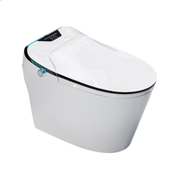 WC intelligent électrique de luxe avec bidet intégré, certifié CE, fonctionnement automatique, cuvette en céramique monobloc
