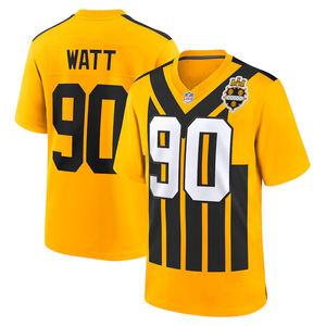 Jersey Alternatif Emas Pittsburgh 2025, Kaos Sepak Bola Amerika Model Throwback 1933, Seragam Pemuda Bordir Jahit Custom dengan Logo - Product Image 6
