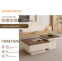Table basse de salon en bois massif de style moderne du milieu du siècle, avec espace de rangement, sensation de luxe léger et haut de gamme, nouveau modèle 2026, petite taille