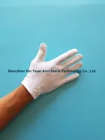 Gants en tissu blanc de haute qualité, anti-transpiration, à mécanisme élastique, pressés à la machine, pour usage automobile, avec poignet tricoté, protection du travail (12)