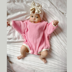 OEM pagliaccetto maglione Waffle autunno primavera <span class=keywords><strong>tutine</strong></span> da <span class=keywords><strong>bambina</strong></span> tutina in cotone cialda pigiama vestiti da neonato - Product Image 2