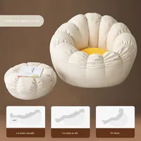 Fauteuil pouf en forme de citrouille de style moderne DISHI pour salon, chambre à coucher, balcon, petit canapé en tissu, mousse de coton, siège de loisirs