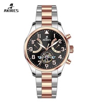 Oem Oro Rosa Orologi di Marca Degli Uomini di Lusso Automatico Meccanico Impermeabile