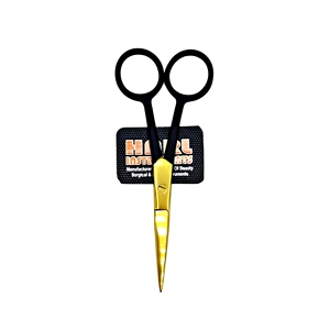 HARL INSTRUMENTS HE-10 Tijeras de Corte de Pelo Multifunción de Acero Inoxidable con Hoja Recta Negra y Dorada de 5 Pulgadas para Extensiones de Cabello - Product Image 2
