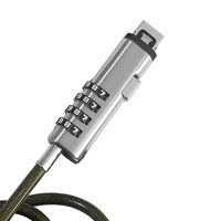 Cerradura de cable USB para computadora portátil con cerradura de cilindro de seguridad para computadora portátil con combinación de 4 dígitos