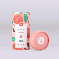 Tube en carton écologique personnalisé avec logo, pour poudres alimentaires, avec couvercle métallique en aluminium facile à ouvrir