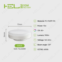 Lampu Led GX53 10W 900Lm untuk Lampu Downlight Langit-langit Lemari Dapur Grosir Lumen Tinggi 165-265V 73X26Mm 12Led