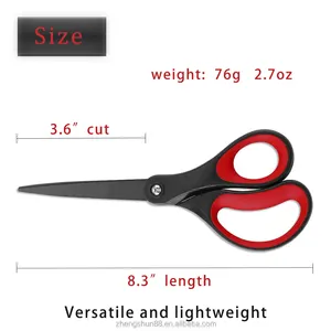 Professional Stainless Steel Non-Stick Scissors With Comfort Grip All-Purpose Straight Office Craft Scissors Painting Tape Use