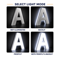 Enseigne lumineuse 3D personnalisée en acier inoxydable, lettres en relief, logo solide, décoration commerciale, publicité pour cafés et entreprises