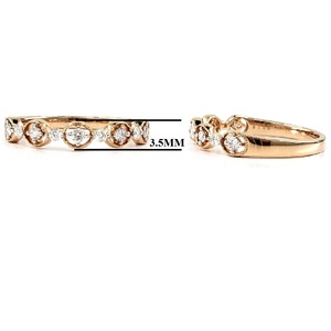 Livraison rapide Bague d'éternité fine et classique en or rose plaqué or 18 carats de haute qualité pour femmes avec diamants véritables pour les fêtes et les mariages - Product Image 2