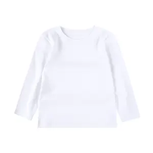 Grosir Kaus Lengan Panjang Anak-anak Kaus Anak Laki-laki Perempuan Pakaian Kasual Kaus Atasan Kaus Anak-anak 100% Pakaian Katun