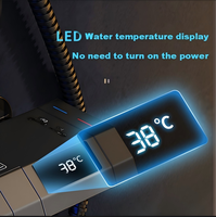 Ensemble de douche thermostatique numérique gris anthracite à touches piano, moderne, en aluminium, avec affichage LED de la température de l'eau, douche pluie 4 fonctions