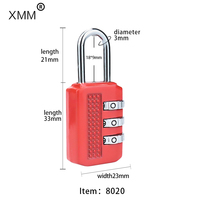 XMM-8020 Offre Spéciale cadenas à combinaison de sécurité à 3 chiffres en alliage de zinc cadenas de voyage à combinaison sac loquet armoire bagages