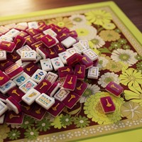En stock, expédition rapide : Mahjong américain de luxe moderne en acrylique bleu lac, jeu de poker, jeu d'art de voyage, taille personnalisée, divertissement écologique